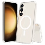 Galaxy S24 FE Kılıf M-safe Şarj Özellikli Şeffaf Sert PC Zore Embos Kapak