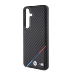 Galaxy S24 Kılıf BMW Orjinal Lisanslı M-safe Şarj Özellikli M Logolu Üç Çizgili PU Karbon Kapak