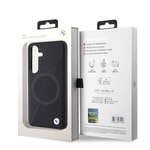 Galaxy S24 Kılıf BMW Orjinal Lisanslı M-safe Şarj Özellikli Yarım Dokulu Circle Leather Kapak