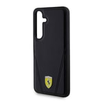 Galaxy S24 Kılıf Ferrari Orjinal Lisanslı M-safe Şarj Özellikli Sıcak Baskı V Çizgili Deri Kapak