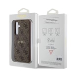 Galaxy S24 Kılıf Guess Orjinal Lisanslı M-safe Şarj Özellikli PU Halkalı 4G Desenli Yazı Logolu Kapak