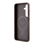 Galaxy S24 Kılıf Guess Orjinal Lisanslı M-safe Şarj Özellikli PU Halkalı 4G Desenli Yazı Logolu Kapak