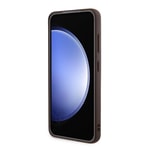 Galaxy S24 Kılıf Guess Orjinal Lisanslı M-safe Şarj Özellikli PU Halkalı 4G Desenli Yazı Logolu Kapak