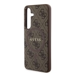 Galaxy S24 Kılıf Guess Orjinal Lisanslı M-safe Şarj Özellikli PU Halkalı 4G Desenli Yazı Logolu Kapak