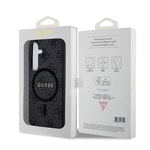 Galaxy S24 Kılıf Guess Orjinal Lisanslı M-safe Şarj Özellikli PU Halkalı 4G Desenli Yazı Logolu Kapak