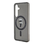 Galaxy S24 Kılıf Karl Lagerfeld Orjinal Lisanslı M-safe Şarj Özellikli Karl Head IML Baskılı Kapak