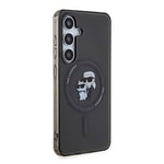 Galaxy S24 Kılıf Karl Lagerfeld Orjinal Lisanslı M-safe Şarj Özellikli Karl & Choupette IML Baskılı Kapak
