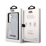 Galaxy S24 Kılıf Karl Lagerfeld Taşlı Metal Logo Orjinal Lisanslı Kapak