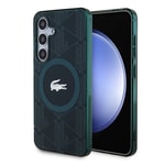 Galaxy S24 Kılıf Lacoste Orjinal Lisanslı M-safe Şarj Özellikli Çift Katmanlı Timsah Logolu Blend Monogram Kapak