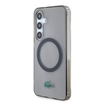 Galaxy S24 Kılıf Lacoste Orjinal Lisanslı M-safe Şarj Özellikli Transparan Timsah Logo Baskılı Kapak