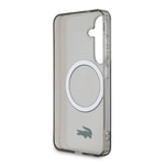 Galaxy S24 Kılıf Lacoste Orjinal Lisanslı M-safe Şarj Özellikli Transparan Timsah Logo Baskılı Kapak