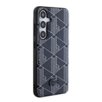 Galaxy S24 Kılıf Lacoste Orjinal Lisanslı M-safe Şarj Özellikli PU Deri Görünümlü Karışık Monogram Desenli Kapak