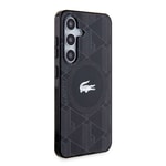 Galaxy S24 Kılıf Lacoste Orjinal Lisanslı M-safe Şarj Özellikli Çift Katmanlı Timsah Logolu Blend Monogram Kapak