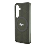 Galaxy S24 Kılıf Lacoste Orjinal Lisanslı M-safe Şarj Özellikli Çift Katmanlı Timsah Logolu Blend Monogram Kapak