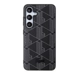 Galaxy S24 Kılıf Lacoste Orjinal Lisanslı M-safe Şarj Özellikli PU Deri Görünümlü Karışık Monogram Desenli Kapak