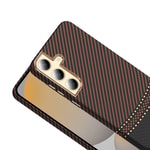 Galaxy S24 Kılıf M-safe Şarj Özellikli Karbon Fiber Görünümlü Zore Gros Kapak