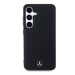 Galaxy S24 Kılıf Mercedes Benz Orjinal Lisanslı M-safe Şarj Özellikli Deri Dokumalı Sade Kapak