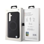 Galaxy S24 Plus Kılıf BMW Orjinal Lisanslı M-safe Şarj Özellikli Yarım Dokulu Circle Leather Kapak