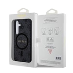 Galaxy S24 Plus Kılıf Guess Orjinal Lisanslı M-safe Şarj Özellikli PU Halkalı 4G Desenli Yazı Logolu Kapak