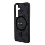 Galaxy S24 Plus Kılıf Guess Orjinal Lisanslı M-safe Şarj Özellikli PU Halkalı 4G Desenli Yazı Logolu Kapak