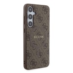 Galaxy S24 Plus Kılıf Guess Orjinal Lisanslı M-safe Şarj Özellikli PU Halkalı 4G Desenli Yazı Logolu Kapak