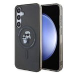 Galaxy S24 Plus Kılıf Karl Lagerfeld Orjinal Lisanslı M-safe Şarj Özellikli Karl & Choupette IML Baskılı Kapak