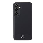 Galaxy S24 Plus Kılıf Mercedes Benz Orjinal Lisanslı M-safe Şarj Özellikli Deri Dokumalı Sade Kapak