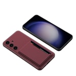 Galaxy S24 Plus Suni Deri Arka Yüzey Zore Kartlıklı Kıpta Silikon Kapak