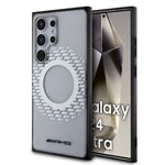 Galaxy S24 Ultra Kılıf AMG Orjinal Lisanslı M-safe Şarj Özellikli Eşkenar Dörtgen Desenli Transparan Kapak