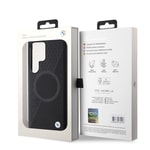 Galaxy S24 Ultra Kılıf BMW Orjinal Lisanslı M-safe Şarj Özellikli Yarım Dokulu Circle Leather Kapak
