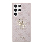 Galaxy S24 Ultra Kılıf Guess Orjinal Lisanslı PU Deri Yazı ve 4G Metal Logolu Desenli Kapak