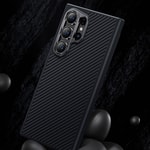 Galaxy S24 Ultra Kılıf Karbon Fiber M-safe Şarj Özellikli Benks Hybrid ArmorPro 600D Kevlar Kapak