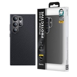Galaxy S24 Ultra Kılıf Karbon Fiber M-safe Şarj Özellikli Benks Hybrid ArmorPro 600D Kevlar Kapak