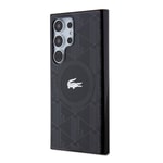 Galaxy S24 Ultra Kılıf Lacoste Orjinal Lisanslı M-safe Şarj Özellikli Çift Katmanlı Timsah Logolu Blend Monogram Kapak
