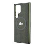 Galaxy S24 Ultra Kılıf Lacoste Orjinal Lisanslı M-safe Şarj Özellikli Çift Katmanlı Timsah Logolu Blend Monogram Kapak