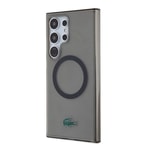 Galaxy S24 Ultra Kılıf Lacoste Orjinal Lisanslı M-safe Şarj Özellikli Transparan Timsah Logo Baskılı Kapak