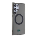 Galaxy S24 Ultra Kılıf Lacoste Orjinal Lisanslı M-safe Şarj Özellikli Transparan Timsah Logo Baskılı Kapak