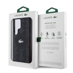 Galaxy S24 Ultra Kılıf Lacoste Orjinal Lisanslı M-safe Şarj Özellikli Çift Katmanlı Timsah Logolu Blend Monogram Kapak