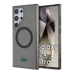Galaxy S24 Ultra Kılıf Lacoste Orjinal Lisanslı M-safe Şarj Özellikli Transparan Timsah Logo Baskılı Kapak