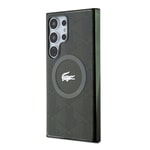 Galaxy S24 Ultra Kılıf Lacoste Orjinal Lisanslı M-safe Şarj Özellikli Çift Katmanlı Timsah Logolu Blend Monogram Kapak