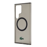 Galaxy S24 Ultra Kılıf Lacoste Orjinal Lisanslı M-safe Şarj Özellikli Transparan Timsah Logo Baskılı Kapak