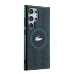 Galaxy S24 Ultra Kılıf Lacoste Orjinal Lisanslı M-safe Şarj Özellikli Çift Katmanlı Timsah Logolu Blend Monogram Kapak