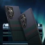 Galaxy S24 Ultra Kılıf M-safe Şarj Özellikli Karbon Fiber Tasarımlı Benks Aurora ArmorAir Kevlar Kapak