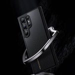 Galaxy S24 Ultra Kılıf M-safe Şarj Özellikli Karbon Fiber Benks Montage Hybrid ArmorPro Kevlar Kapak