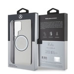 Galaxy S24 Ultra Kılıf Mercedes Benz Orjinal Lisanslı M-safe Şarj Özellikli PC TPU Transparan Black Ring Kapak