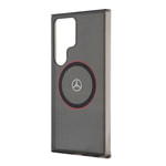 Galaxy S24 Ultra Kılıf Mercedes Benz Orjinal Lisanslı M-safe Şarj Özellikli IML Yıldız Logolu Red Ring Kapak