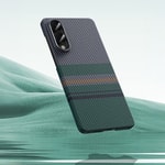 Galaxy S25 Edge Kılıf M-safe Şarj Özellikli Karbon Fiber Tasarımlı Benks Aurora ArmorAir Kevlar Kapak