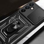 Galaxy S25 FE Kılıf Magnetik Standlı Kamera Korumalı Zore Sürgülü Vega Kapak