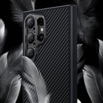 Galaxy S25 Kılıf Karbon Fiber M-safe Şarj Özellikli Benks Hybrid ArmorPro 600D Kevlar Kapak