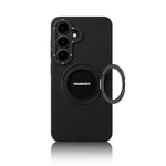 Galaxy S25 Kılıf M-safe Şarj Özellikli 360° Standlı Basit Mat Deri Desenli Youngkit Tech Leather Serisi Kapak